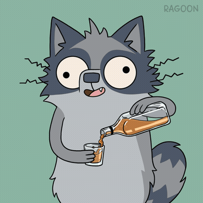 Raccoon Pouring Drink Into Glass GIF