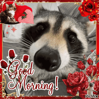 Raccoon Saying Good Morning GIF