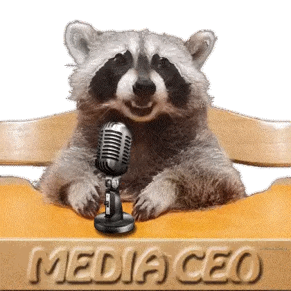 Raccoon Sitting At Media CEO Table Sticker