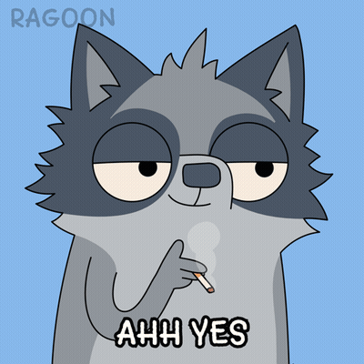 Raccoon Smoking Cigarette Ahh Yes GIF