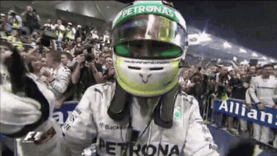 Race Car Driver Wearing Petronas Helmet