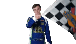 Race Car Driver With Page Construction Shirt Sticker