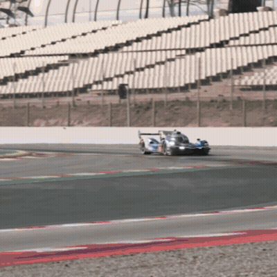 Race Car Driving Track Empty Bleachers GIF