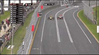 Race Car Going Down Track With LG Logo GIF