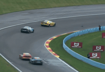 Race Car On Track With Loop Sign GIF