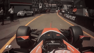 Race Car On Track With Tagheuer Sign GIF