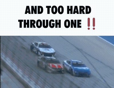 Race Car Racing Down Track And Too Hard Through One GIF