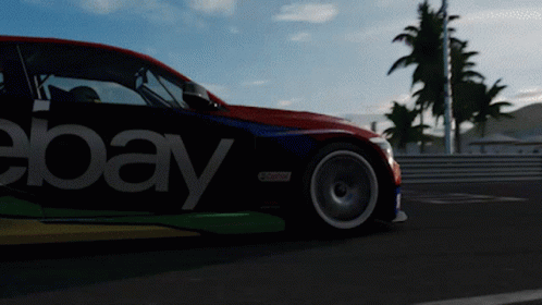 Race Car With EBay Logo GIF