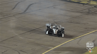 Race Car With Hitachi Logo GIF
