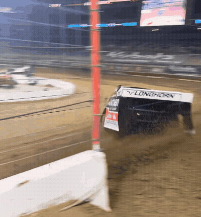 Race Car With Longhorn On Side GIF