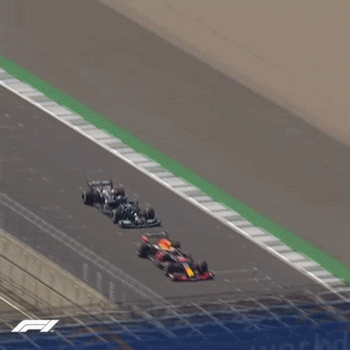 Race Car With Mercedes Logo GIF