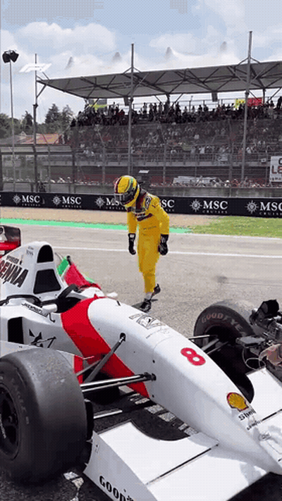Race Car With Number 8 GIF