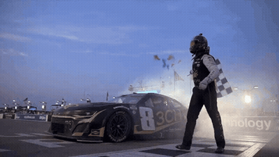 Race Car With Number 8 GIF