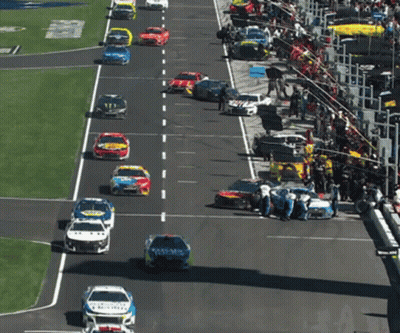 Race Car With Rams On Side GIF