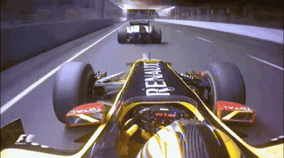 Race Car With Renault On Front GIF