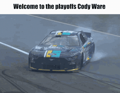 Race Car With Welcome To The Playoffs Cody Ware GIF
