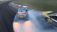 Race Cars Colliding And Drifting GIF