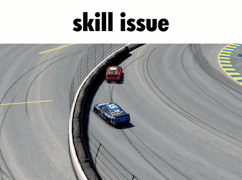Race Cars On Track Skill Issue GIF