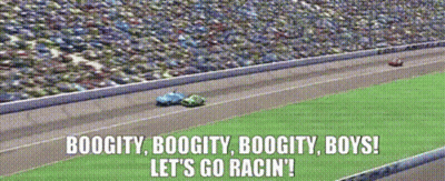 Race Cars Racing With Boogie Boogie Boys GIF