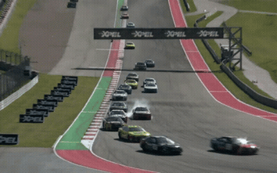 Race Cars Racing With Toyota Sticker GIF