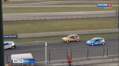 Race On Television Screen GIF