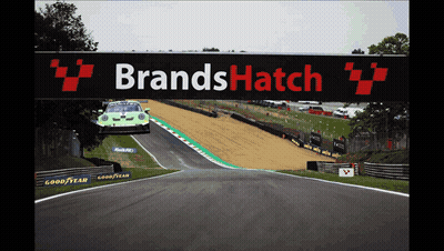 Race Track With Brandshatch Sign GIF