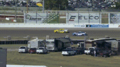 Race Track With Elco Sign GIF