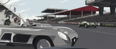 Race Track With Energol Sign GIF