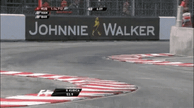 Race Track With Johnnie Walker Sign GIF