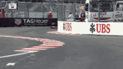 Race Track With Tag Heuer And UBS Signs GIF