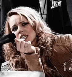 Rachel McAdams Talking On Microphone GIF