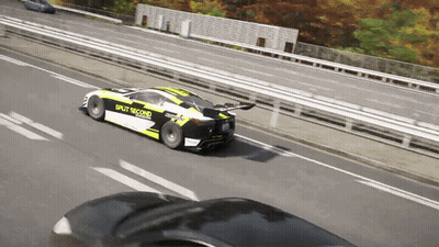 Racing Car With Split Second GIF