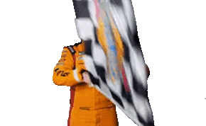 Racing Man Holding Checkered Flag Los Sticker