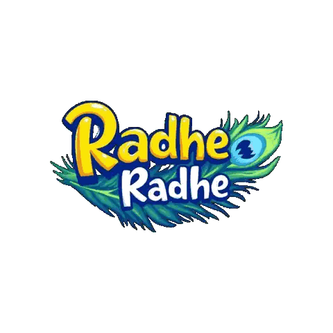 Radhe Radhe Peacock Background Sticker