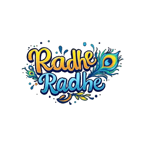Radhe Radhe Peacock Feather Sticker
