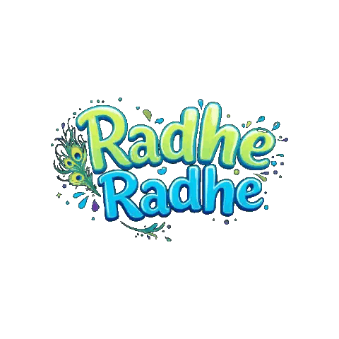 Radhe Radhe Peacock Logo Sticker