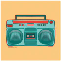 Radio On Orange Background GIF