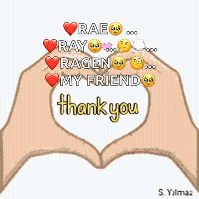 Rae Ray Ragen My Friend Thank You Written On A Heart GIF