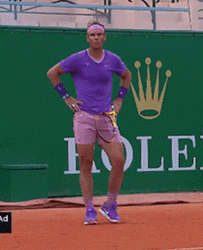 Rafael Nadal Tennis Court Rolex Logo GIF