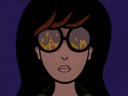 Rage Cartoon Girl Watch Burn
