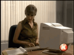 Rage Quit Lady Typing Throwing Desktop GIF