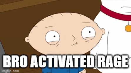 Rage Quit Stewie Griffin Blazing Gaze GIF