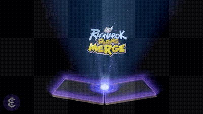 Ragnarok Merge Logo Coming Out Of Open Book GIF