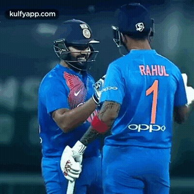 Rahul And Virat Kohli Shaking Hands On Field GIF