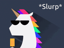Raibow Unicorn Popsicle Slurp GIF