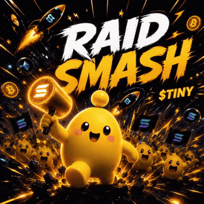 Raid Smash Tiny Poster Yellow Character Holding Hammer GIF