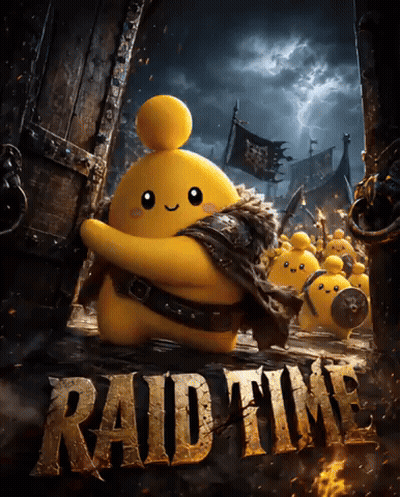 Raid Time Poster Cartoon Character GIF