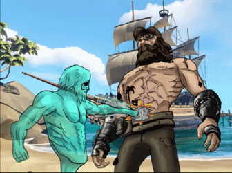 Raiden Punching Armstrong Ghost Pirate Version GIF