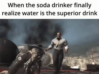 Raiden Punching Armstrong Soda Drink GIF