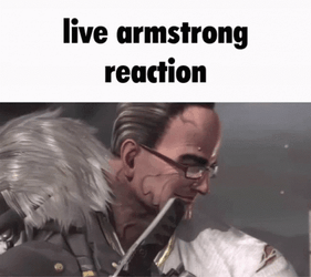Raiden Punching Live Armstrong Reaction GIF